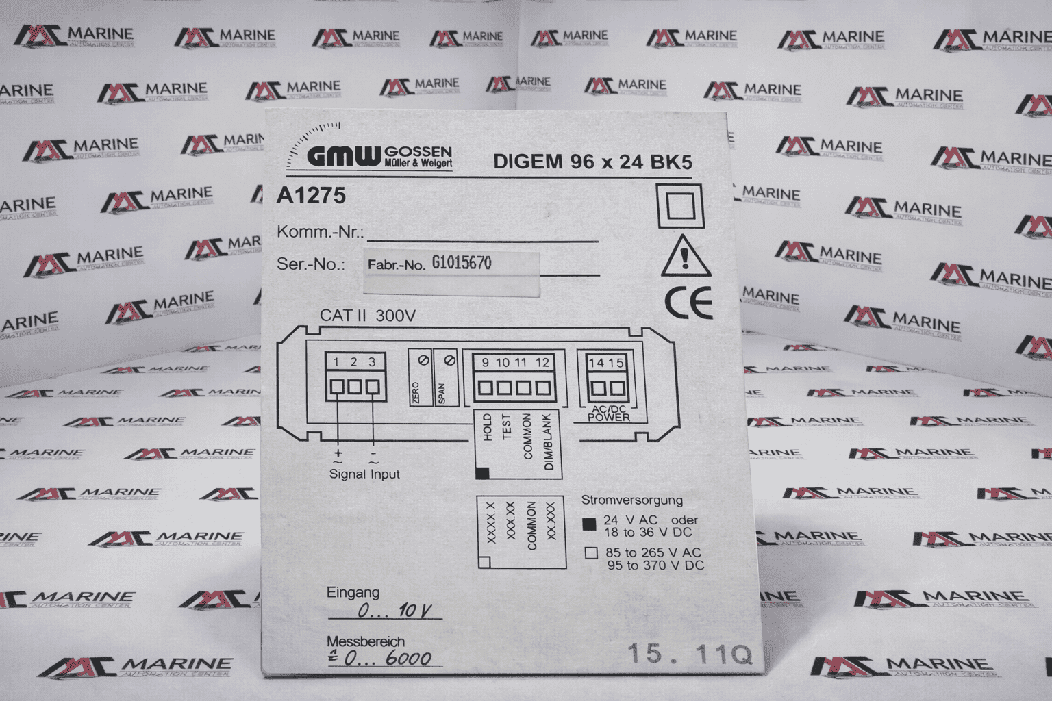 Gmw Digem 96 X 24 Bk5 Panel Meter A1275 thumbnail