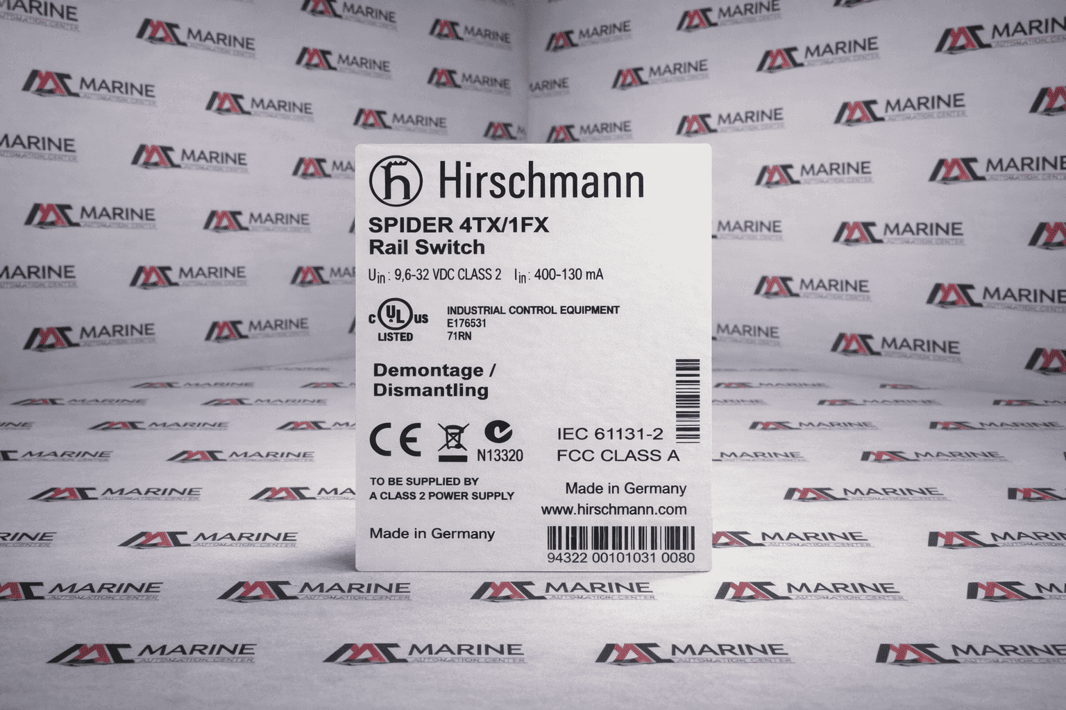 Hirschmann Spider 4tx/1fx Rail Switch 943 221-001 thumbnail