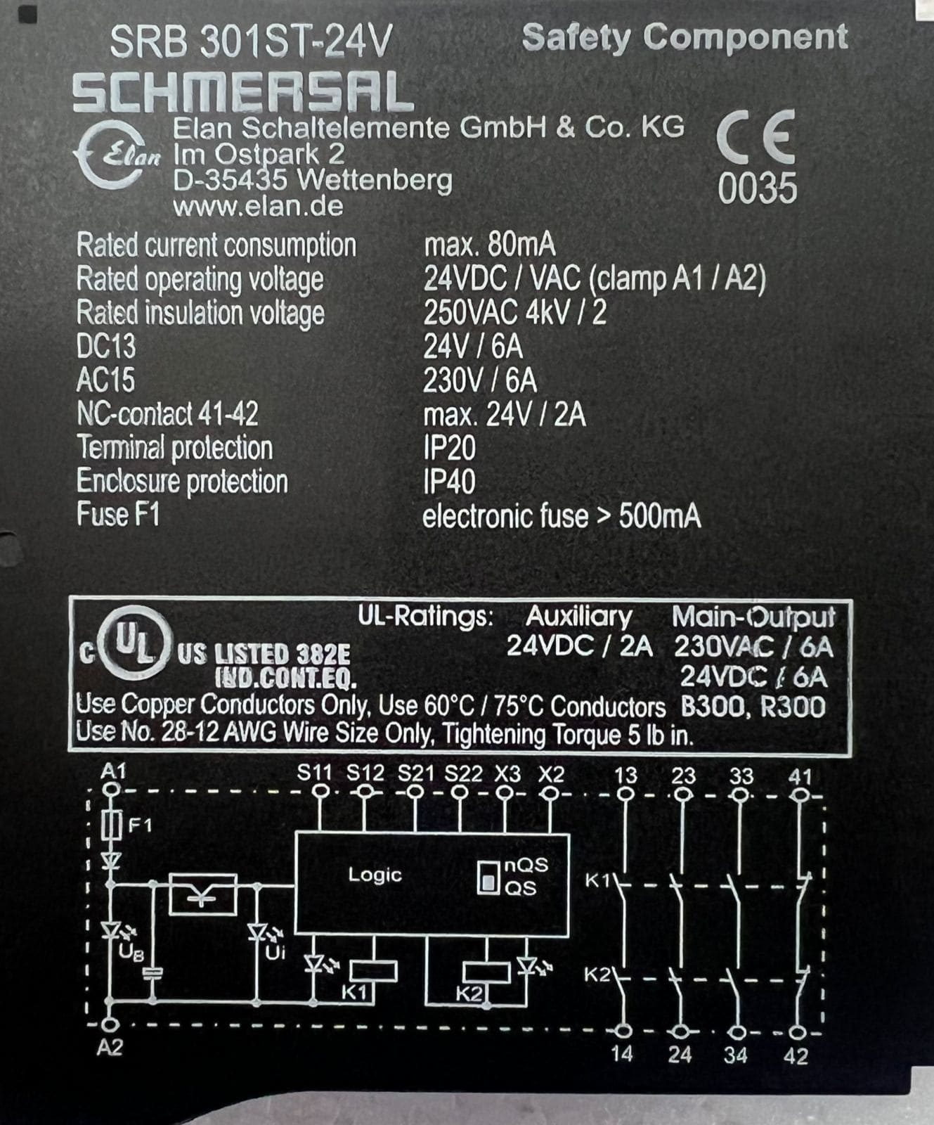 Schmersal Srb301st Safety Relay 1195622. thumbnail