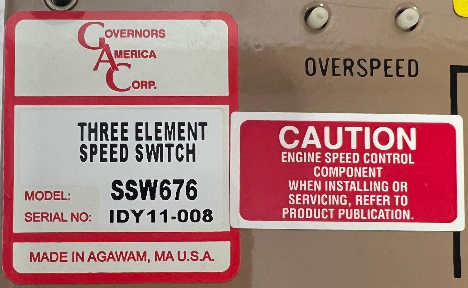 Gac Ssw676 Three-Element Speed Switch Idy11-008 thumbnail