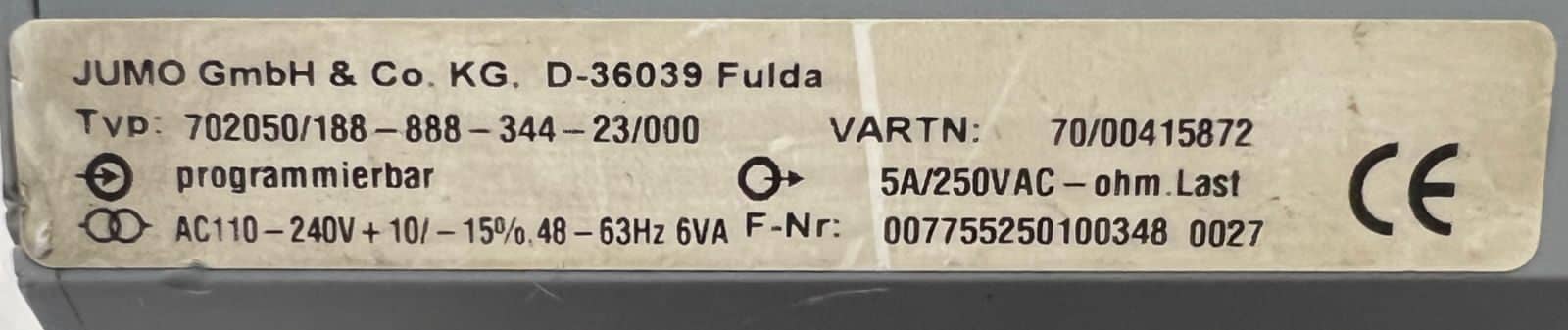 Jumo iTron 702050/188-888-344-23/000 temperature measurement thumbnail