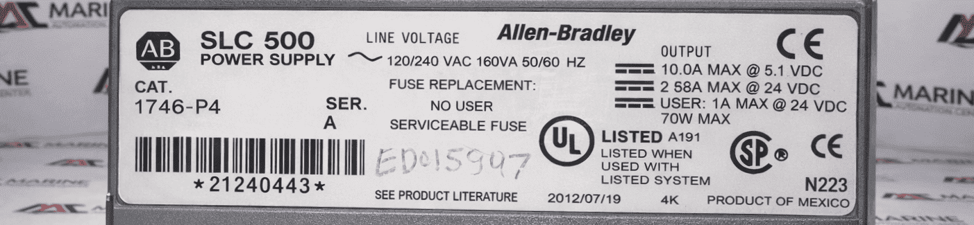 Allen Bradley SLC 500 Power Supply - Model 1746-P4 thumbnail