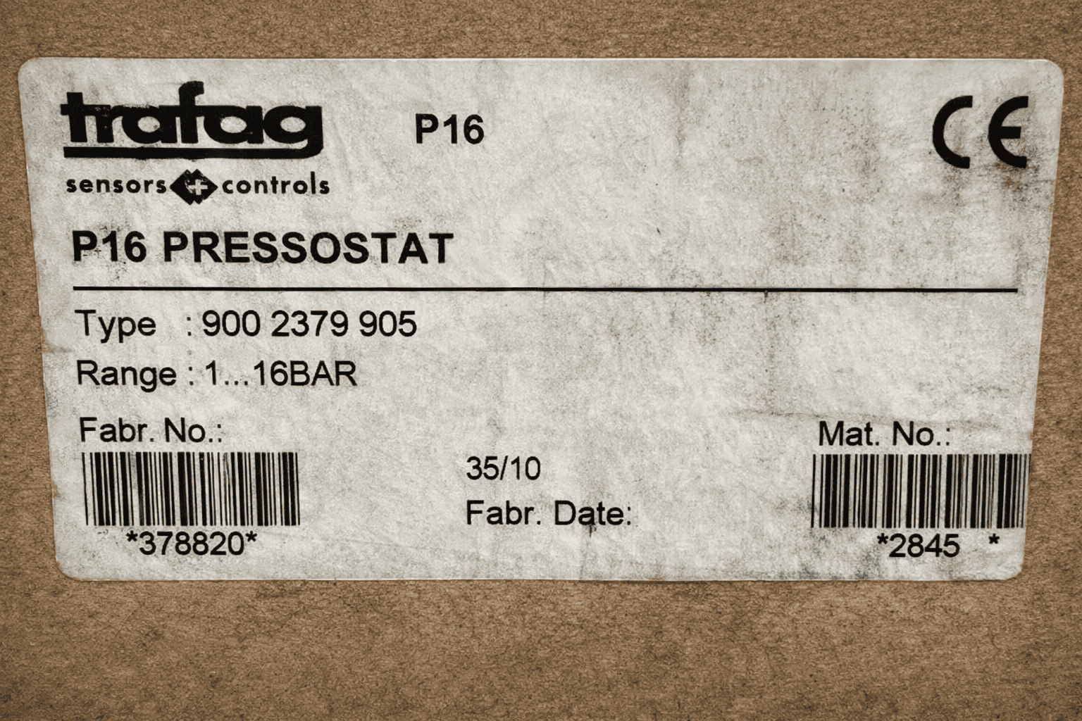 Trafag 900.2379.905 Pressure Transmitter 1.16 Bar thumbnail