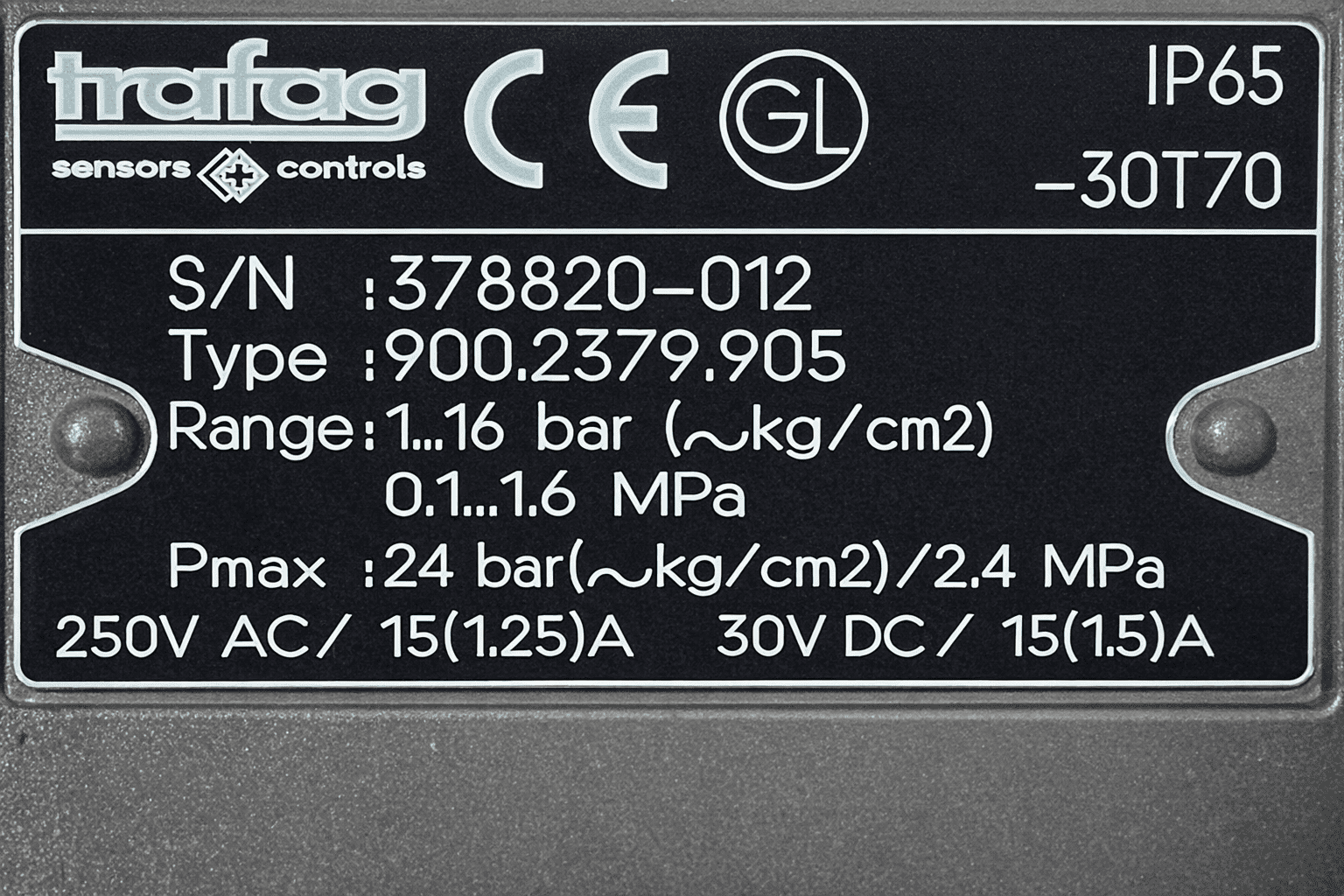 Trafag 900.2379.905 Pressure Transmitter 1.16 Bar thumbnail