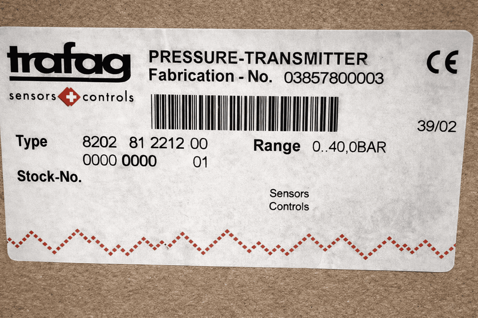 Trafag 8202.81.2212 Pressure Transmitter 0-40.0Bar thumbnail