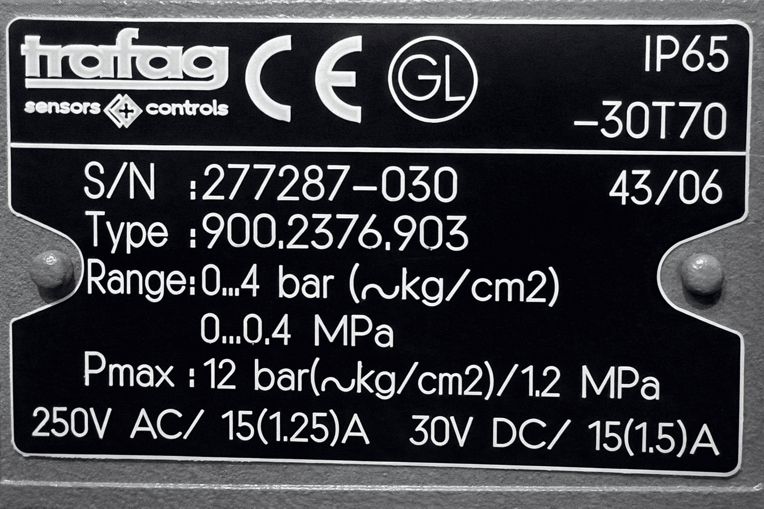 Trafag 900.2376.903 Pressure Switch 12bar