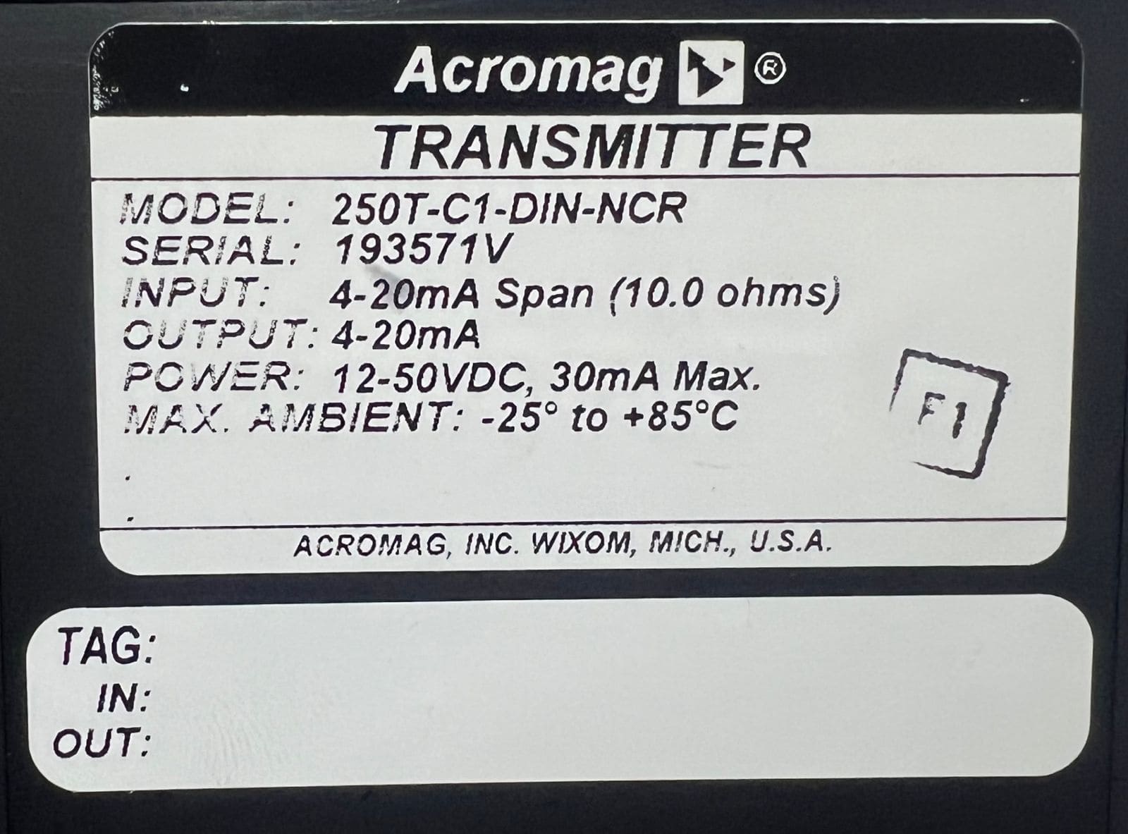 Acromag 250t-c1-din-ncr Transmitter 12-50vdc thumbnail