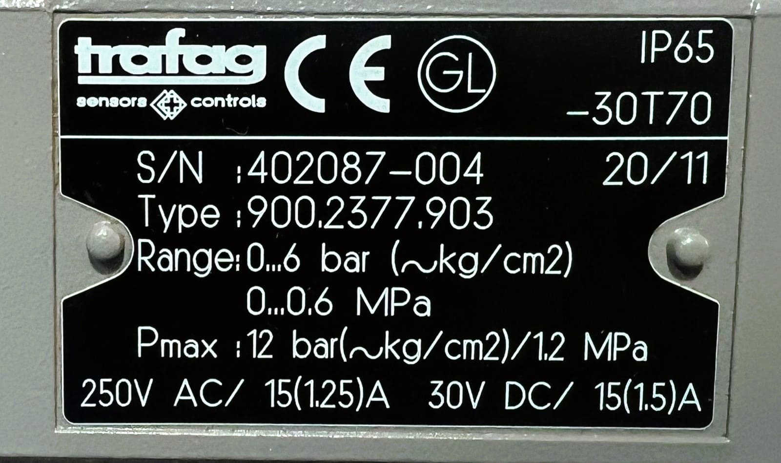 Trafag 900.2377.903 Pressure Transmitter 12bar thumbnail