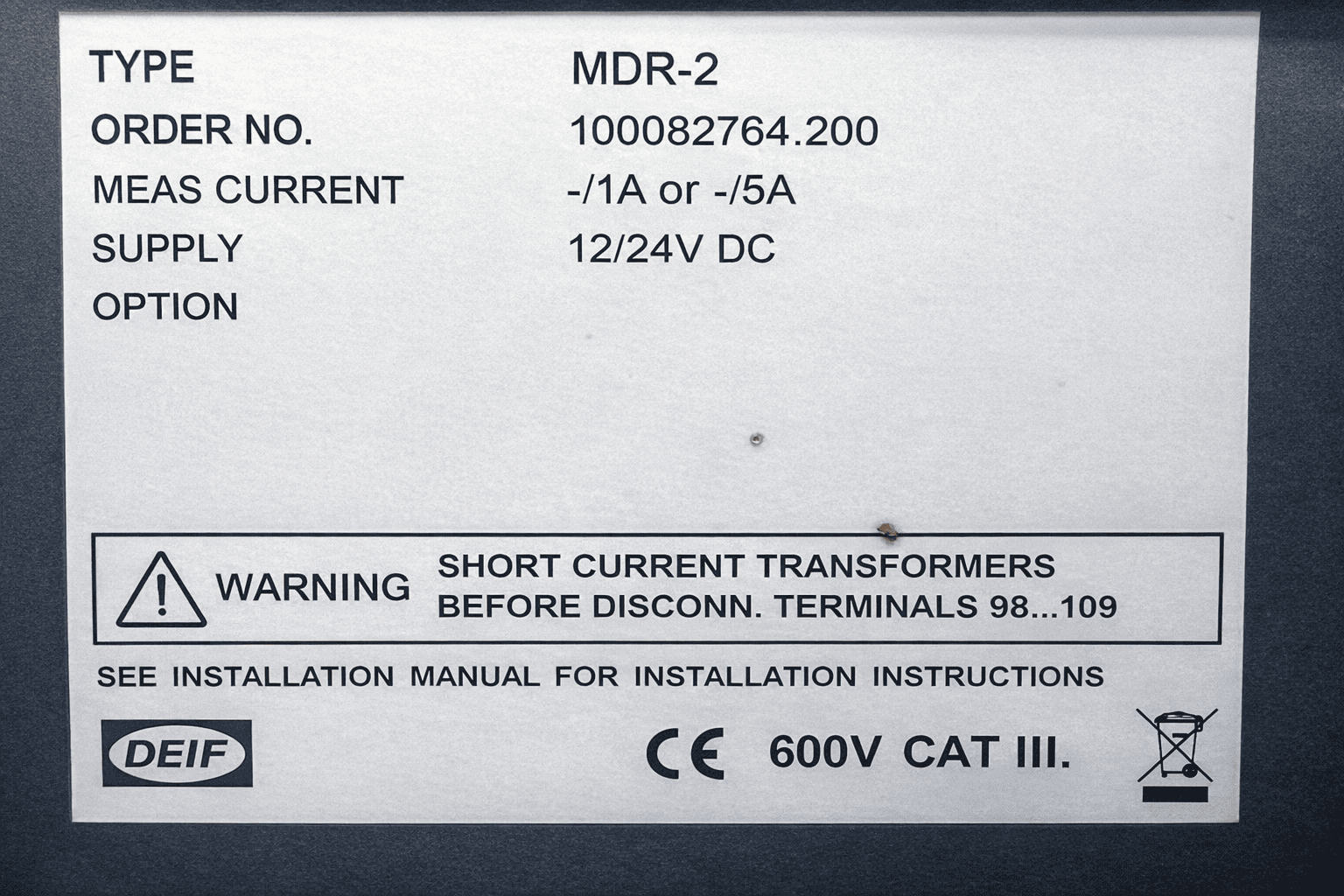 Deif Mdr-2 Multi Differential Relay thumbnail