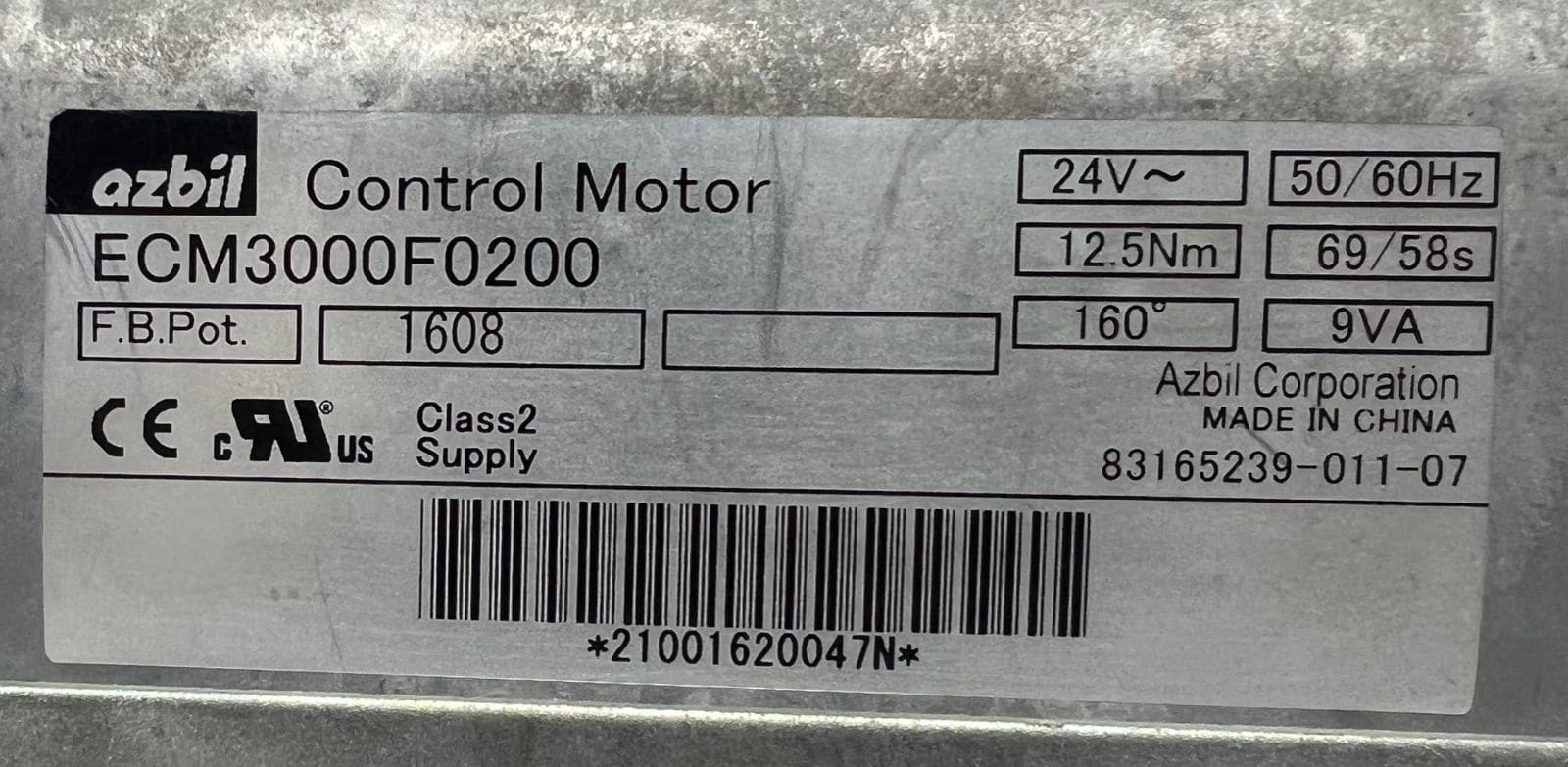 Azbil Ecm3000f0200 Control Motor thumbnail