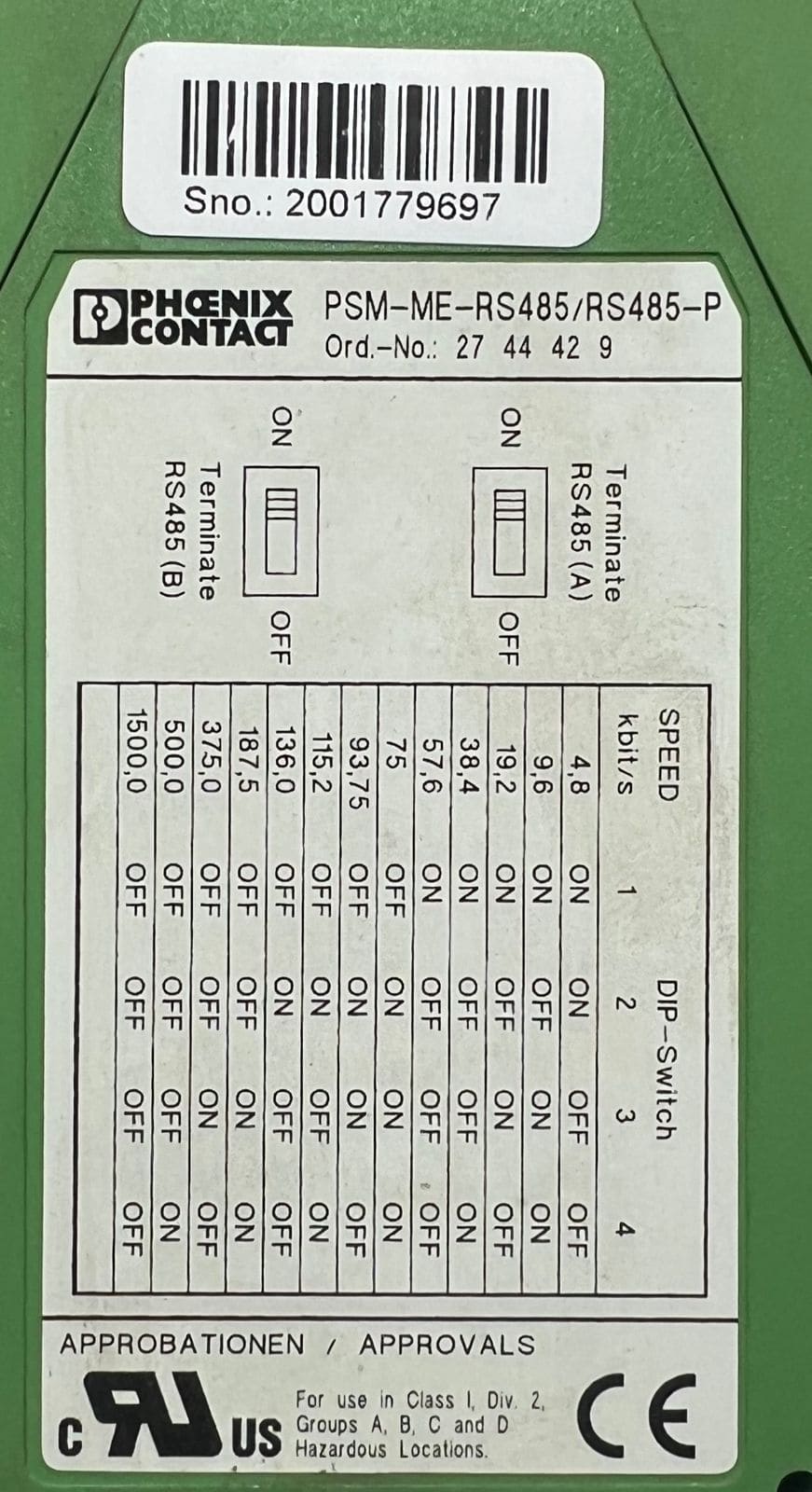Phoenix Contact Psm-me-rs485/rs485-p Repeater thumbnail