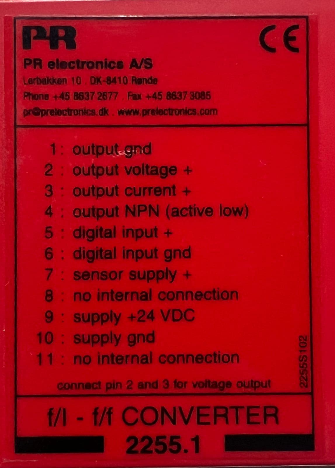 PR ELECTRONICS 2255B1X F/I - F/F CONVERTER 2255S102 thumbnail
