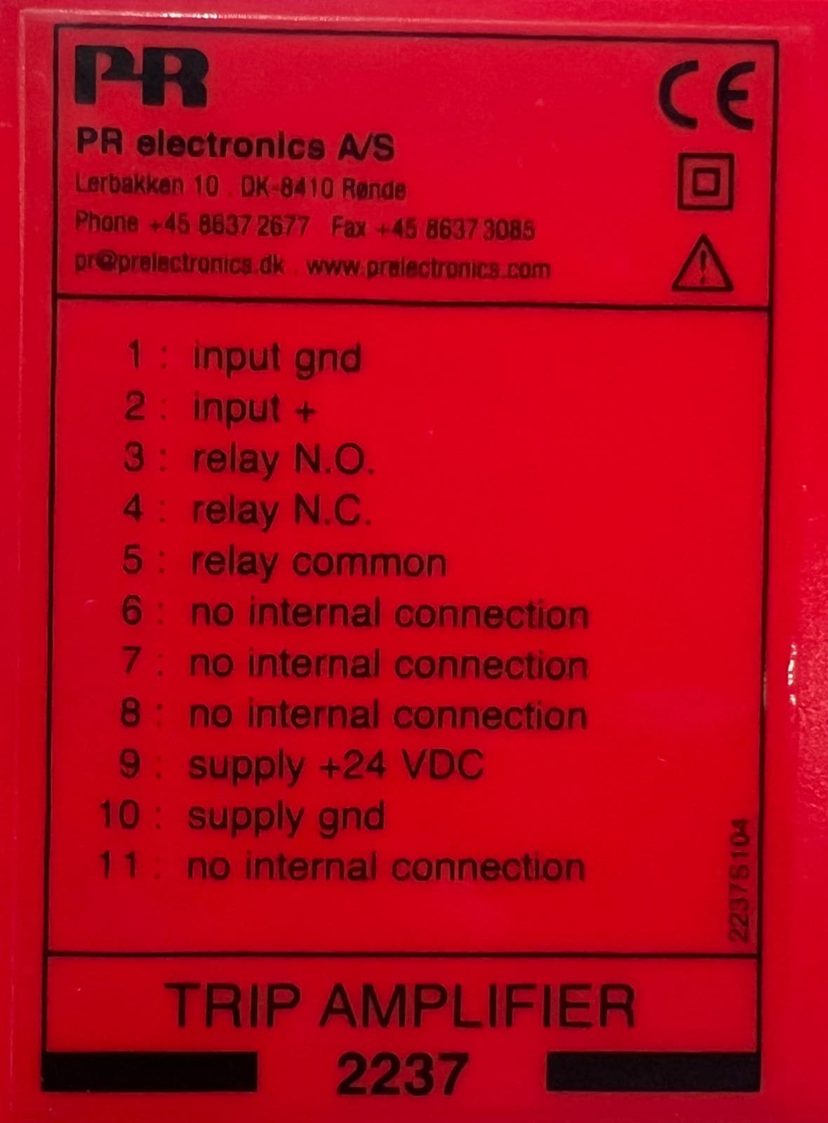 PR ELECTRONICS 2237X2A TRIP AMPLIFIER 2237S104 thumbnail