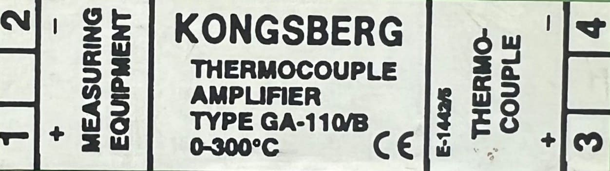 Kongsberg E-144275 THERMOCOUPLE AMPLIFIER GA-110/B thumbnail