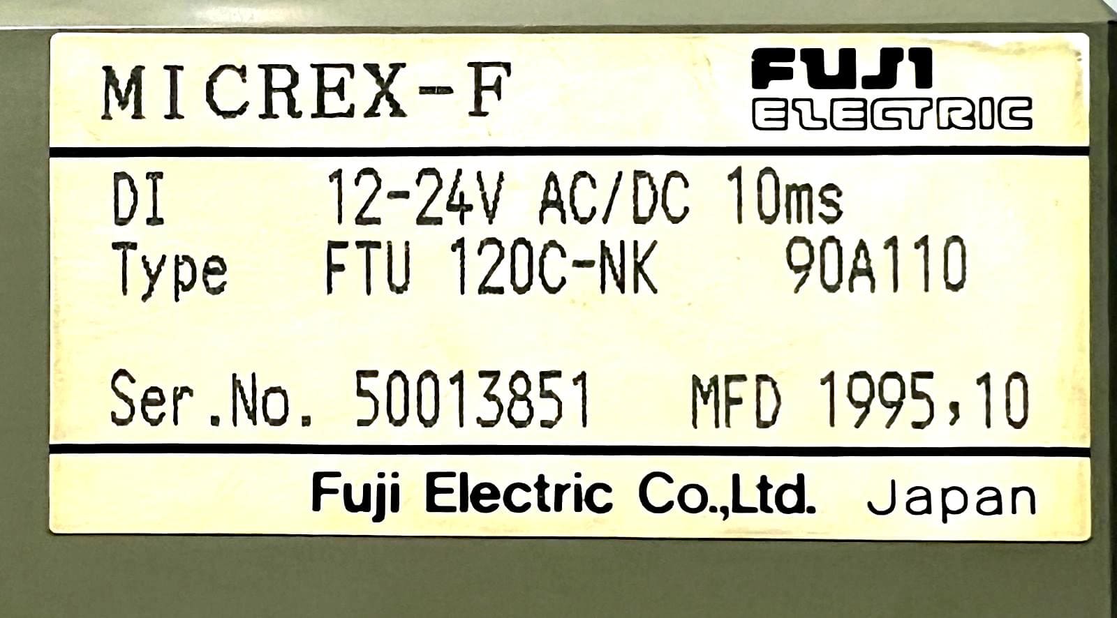 Fuji Electric 90A110 Digital Input Module FTU 120C-NK thumbnail