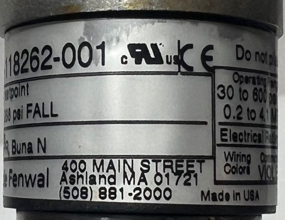 Kidde-Fenwal 06-118262-001 Cylinder Pressure Switch thumbnail