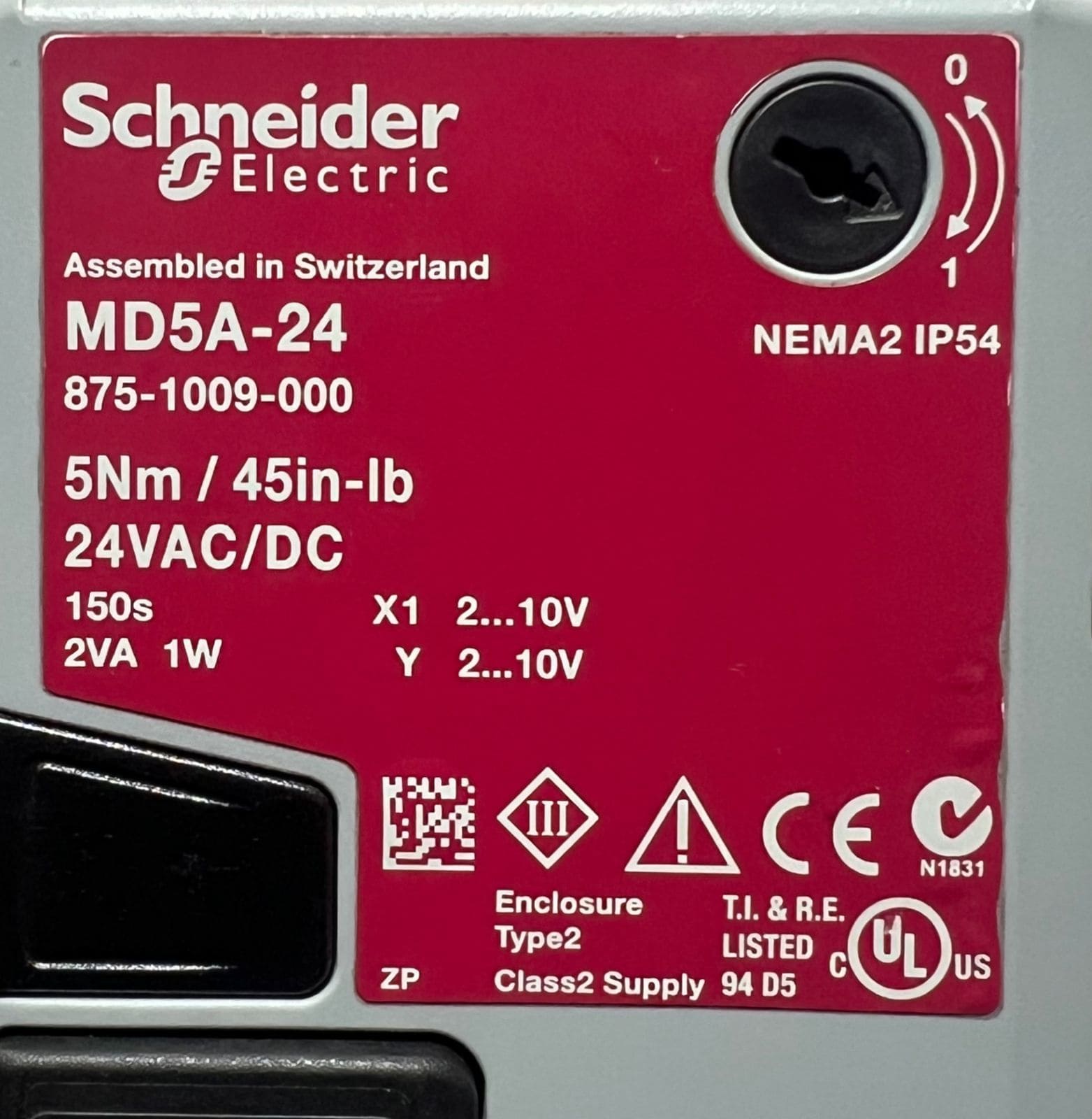 SCHNEIDER MD5A-24 DAMPER ACTUATOR 875-1009-000 thumbnail