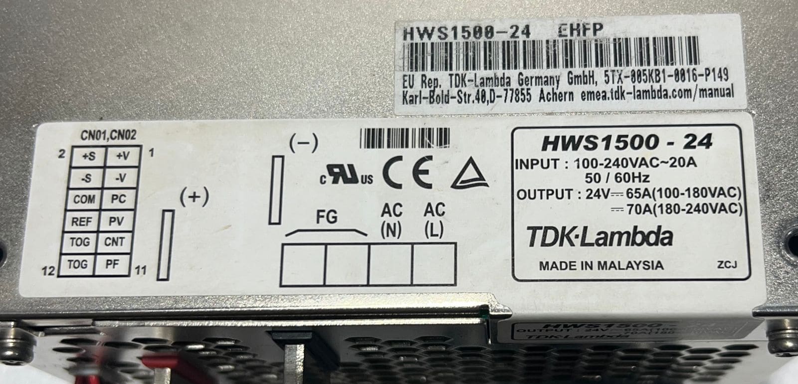 TDK-LAMBDA HWS 1500-24 POWER SUPPLY MODULE thumbnail