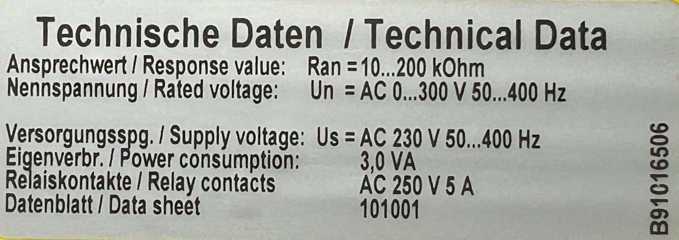 BENDER 1R140Y-40 INSULATION MONITORING DEVICE B91016506 thumbnail