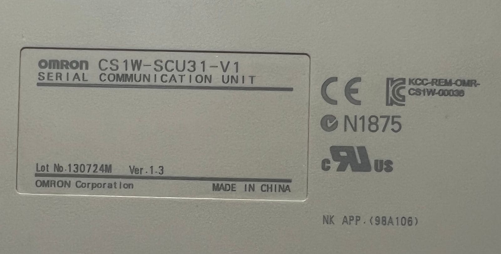 OMRON CS1W-SCU31-V1 SERIAL COMMUNICATION UNIT thumbnail