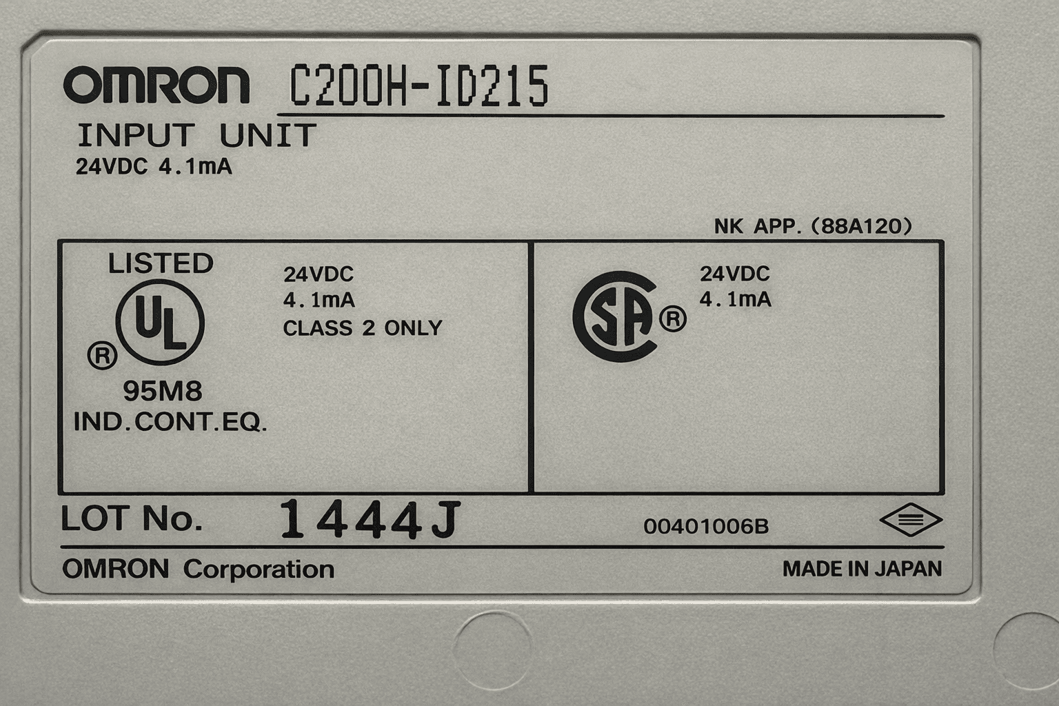 OMRON C200H-ID215 INPUT UNIT 1444J thumbnail