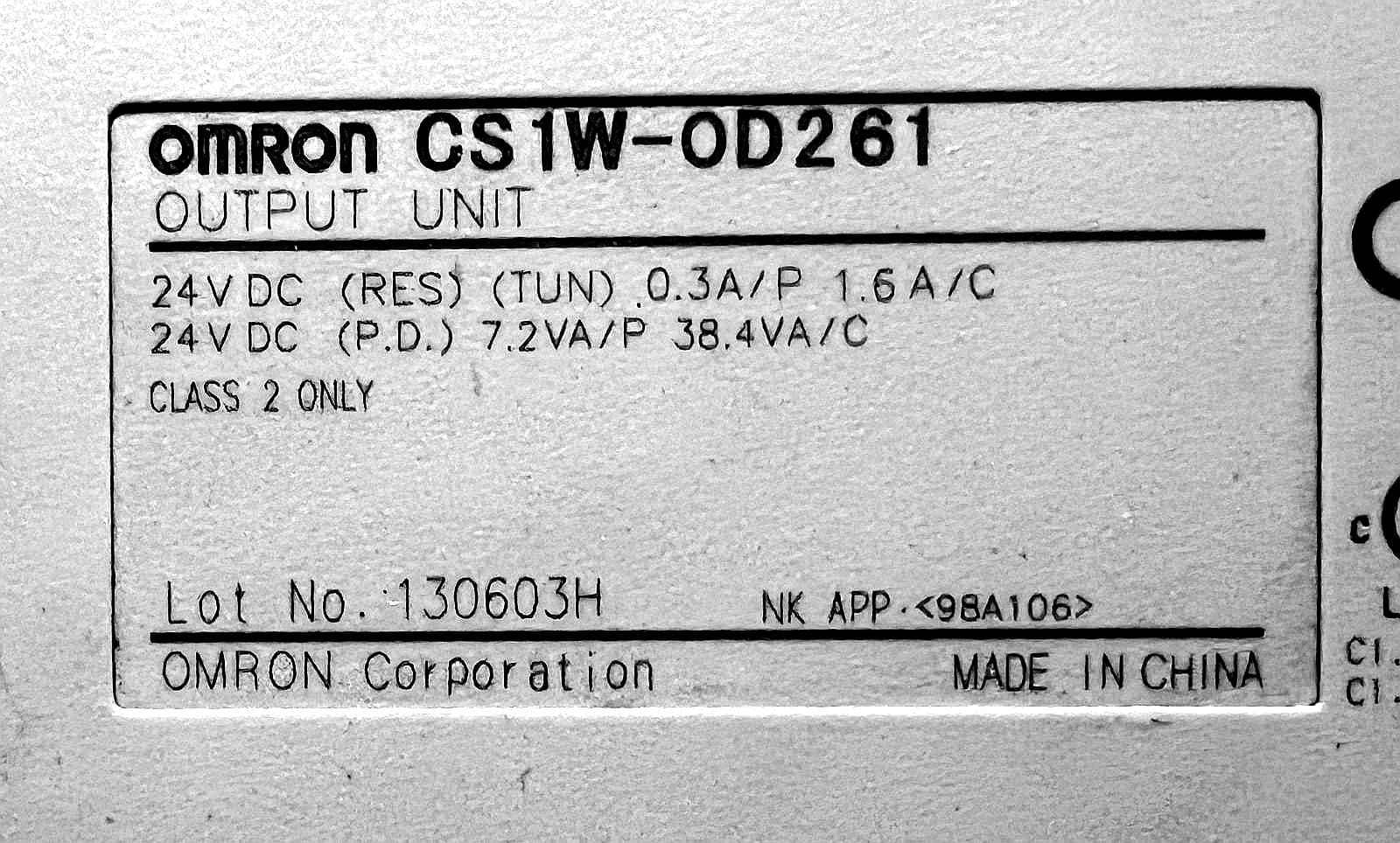 OMRON CS1W-0D261 OUTPUT UNIT OD261 thumbnail
