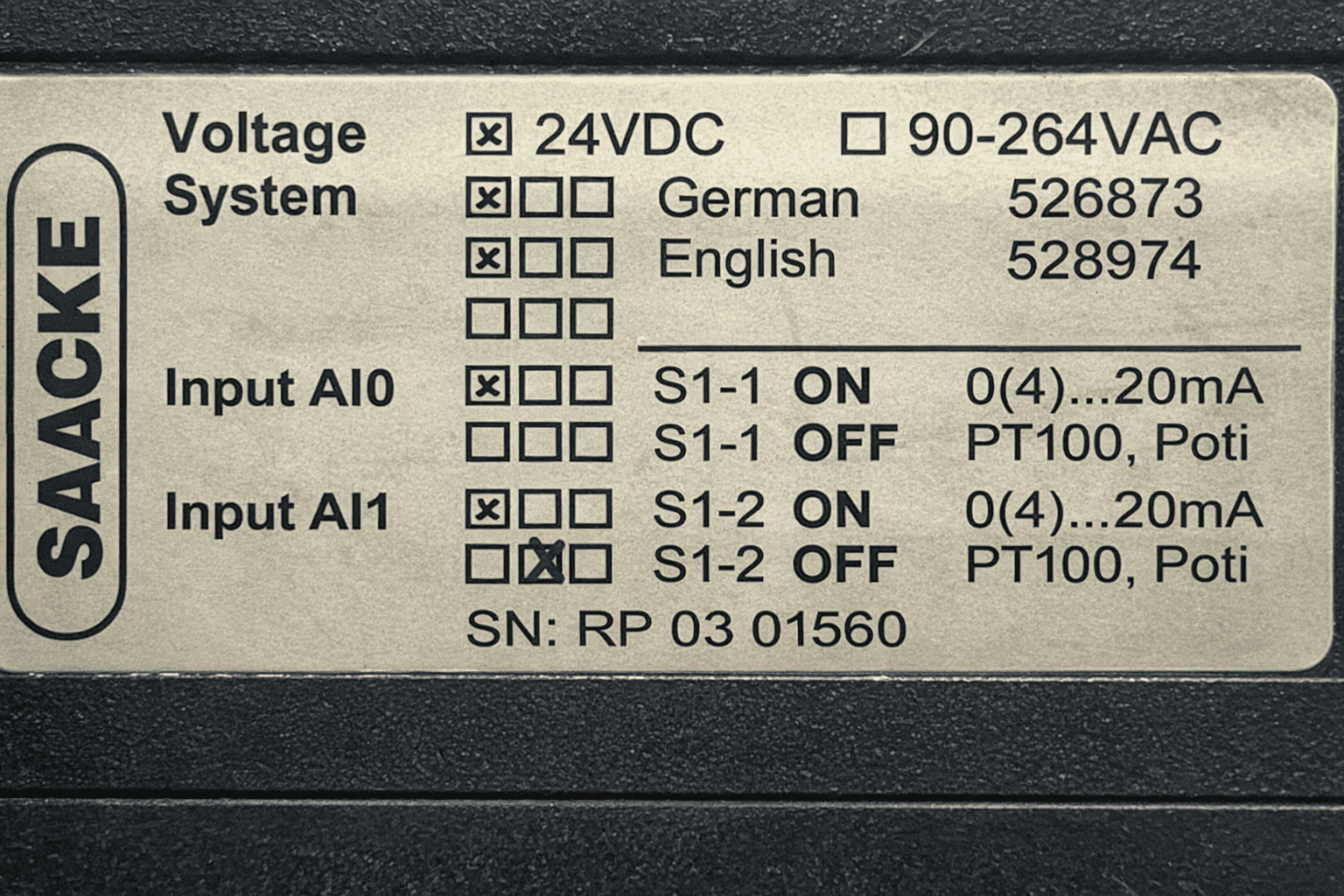 SAACKE RSE-P II CONTROLLER RP 03 015560 thumbnail
