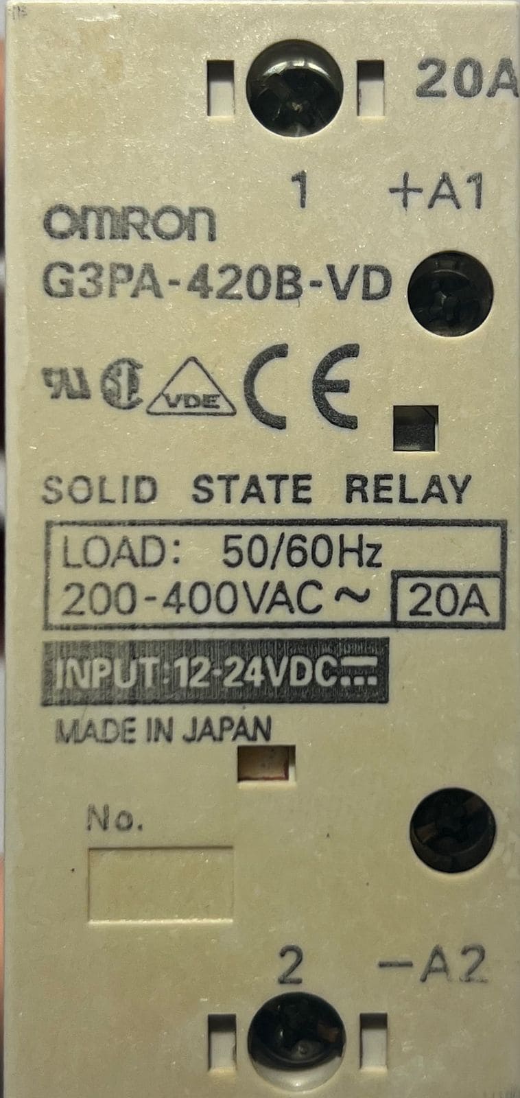 OMRON G3PA-420B-VD SOLID STATE RELAY thumbnail