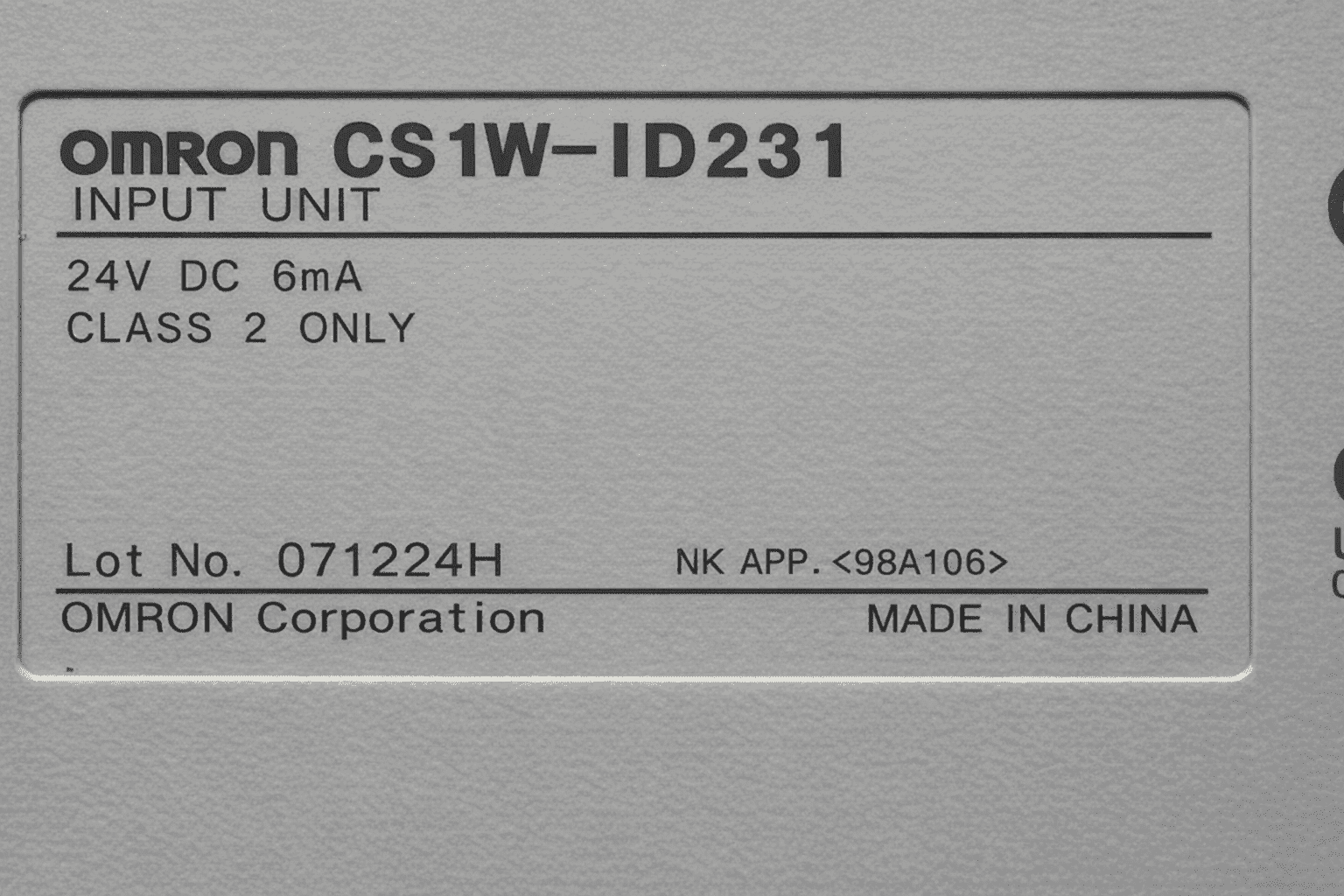 OMRON CS1W-ID231 Input Unit thumbnail