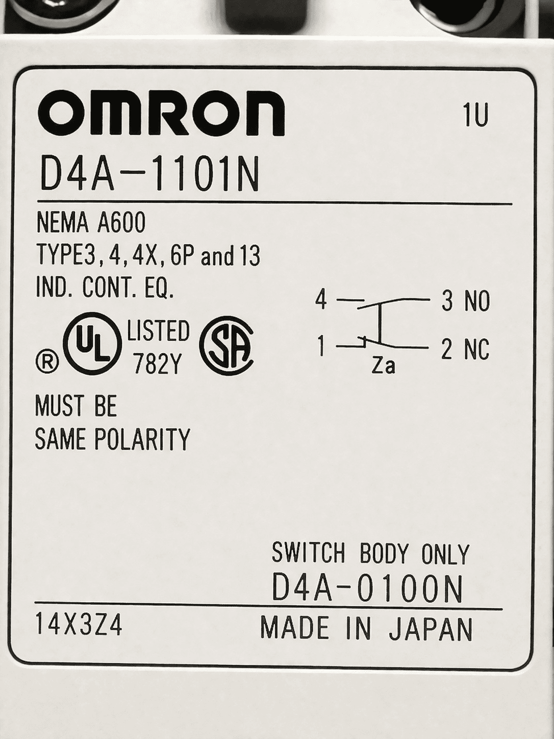OMRON D4A-1101N Limit Switch 14X3Z4 thumbnail