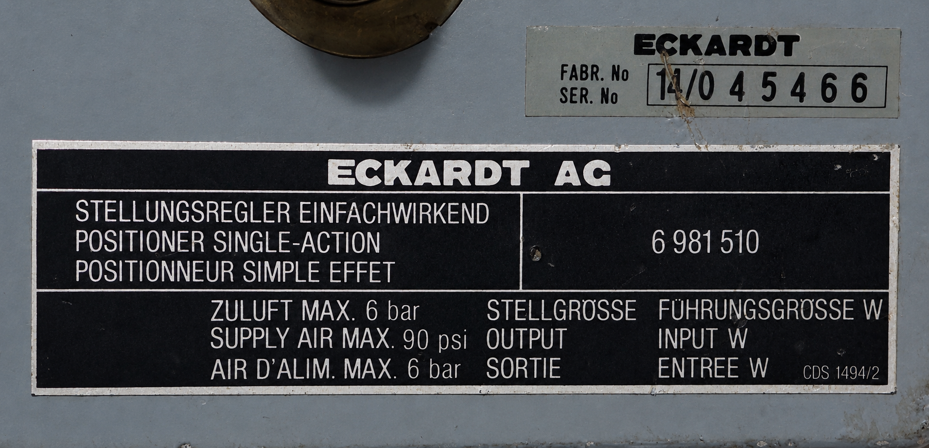 Eckardt 6 981 510 Single-Acting Pneumatic Valve Positioner thumbnail