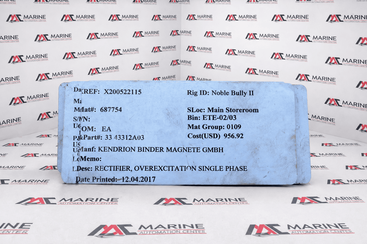 Kendrion Power Collection 33 43312A03 Single-Phase Overexcitation Rectifier thumbnail